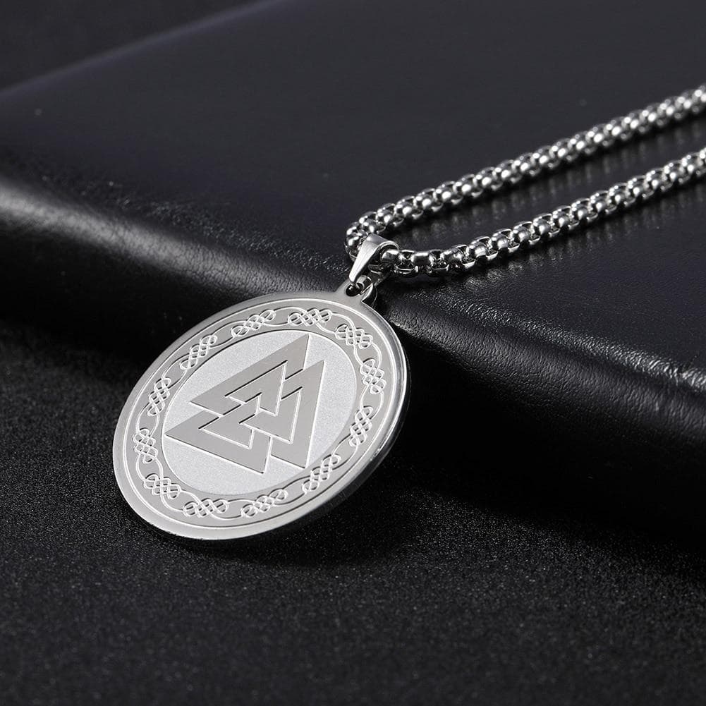 Pendant Necklaces Steel Viking Irish Knot Valknut Necklace Stainless Steel Gold Color Statement Long Chain Pagan Amulet Necklaces Jewelry Gift for Men|Pendant Necklaces| Ancient Treasures Ancientreasures Viking Odin Thor Mjolnir Celtic Ancient Egypt Norse Norse Mythology