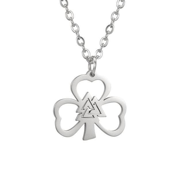 Pendant Necklaces Valknut-Silver / China / 50cm My Shape Clover Necklaces Lucky Hrunger Odins Valknut Celtics Knot Stainless Steel Choker Pendant Jewelry Ireland Nordic Gift|Pendant Necklaces| Ancient Treasures Ancientreasures Viking Odin Thor Mjolnir Celtic Ancient Egypt Norse Norse Mythology