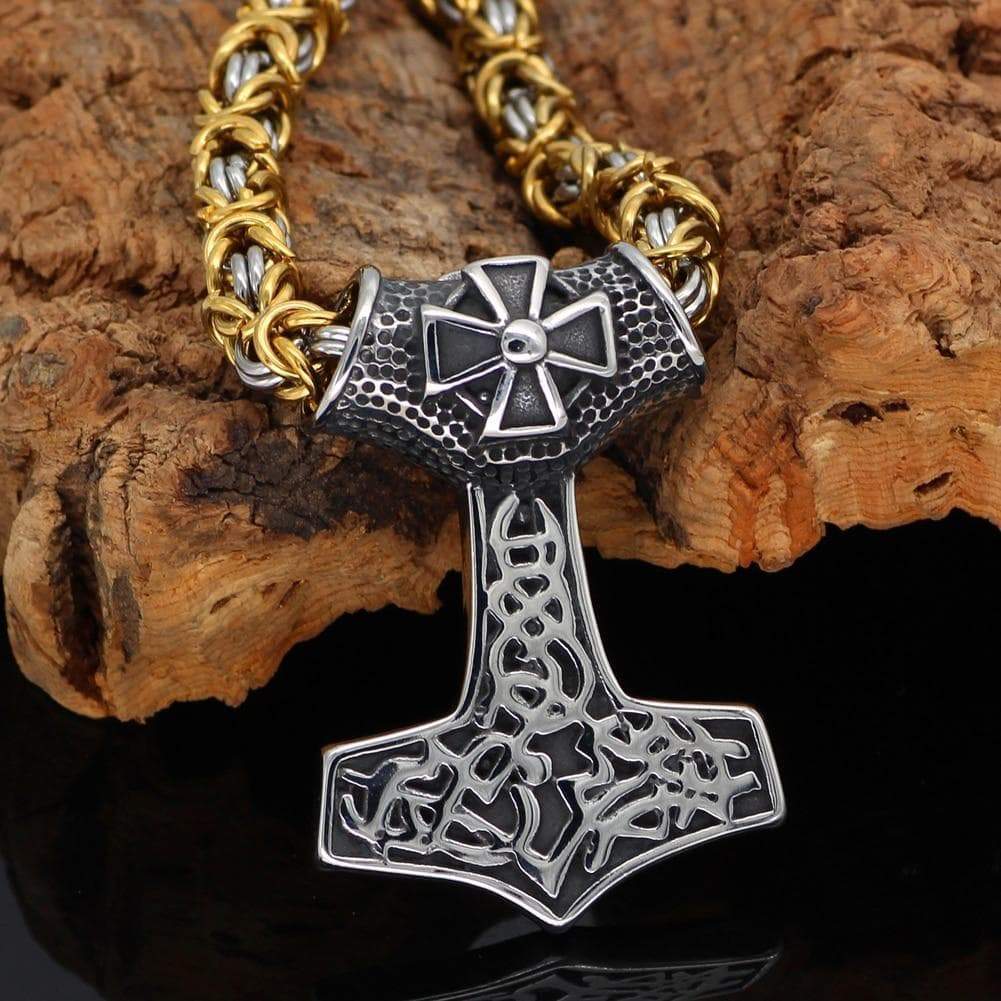 Pendant Necklaces Viking Celtic Cross Hammer Stainless Steel Necklace Ancient Treasures Ancientreasures Viking Odin Thor Mjolnir Celtic Ancient Egypt Norse Norse Mythology