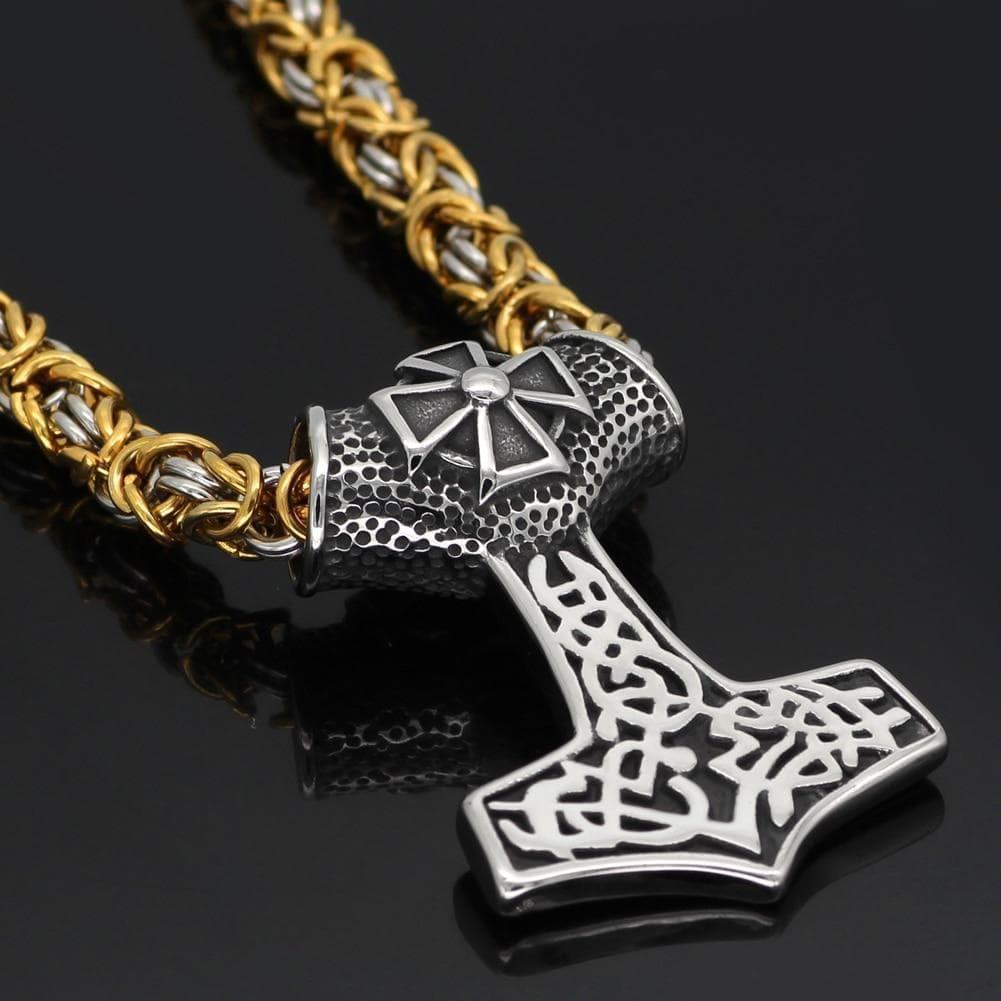 Pendant Necklaces Viking Celtic Cross Hammer Stainless Steel Necklace Ancient Treasures Ancientreasures Viking Odin Thor Mjolnir Celtic Ancient Egypt Norse Norse Mythology