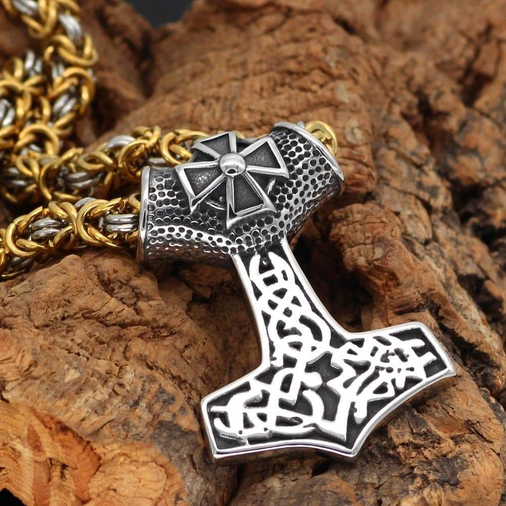 Pendant Necklaces Viking Celtic Cross Hammer Stainless Steel Necklace Ancient Treasures Ancientreasures Viking Odin Thor Mjolnir Celtic Ancient Egypt Norse Norse Mythology