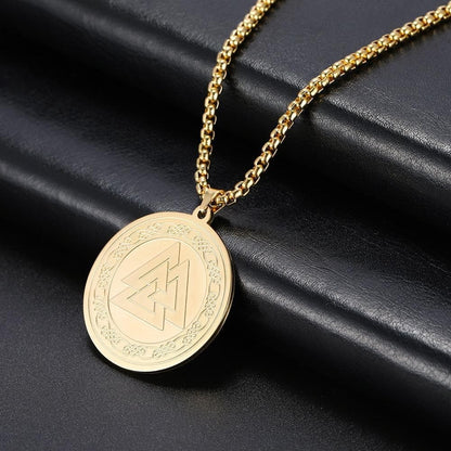 Pendant Necklaces Viking Irish Knot Valknut Necklace Stainless Steel Gold Color Statement Long Chain Pagan Amulet Necklaces Jewelry Gift for Men|Pendant Necklaces| Ancient Treasures Ancientreasures Viking Odin Thor Mjolnir Celtic Ancient Egypt Norse Norse Mythology