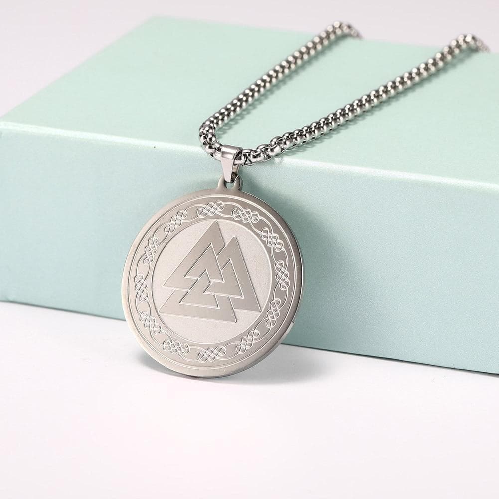 Pendant Necklaces Viking Irish Knot Valknut Necklace Stainless Steel Gold Color Statement Long Chain Pagan Amulet Necklaces Jewelry Gift for Men|Pendant Necklaces| Ancient Treasures Ancientreasures Viking Odin Thor Mjolnir Celtic Ancient Egypt Norse Norse Mythology