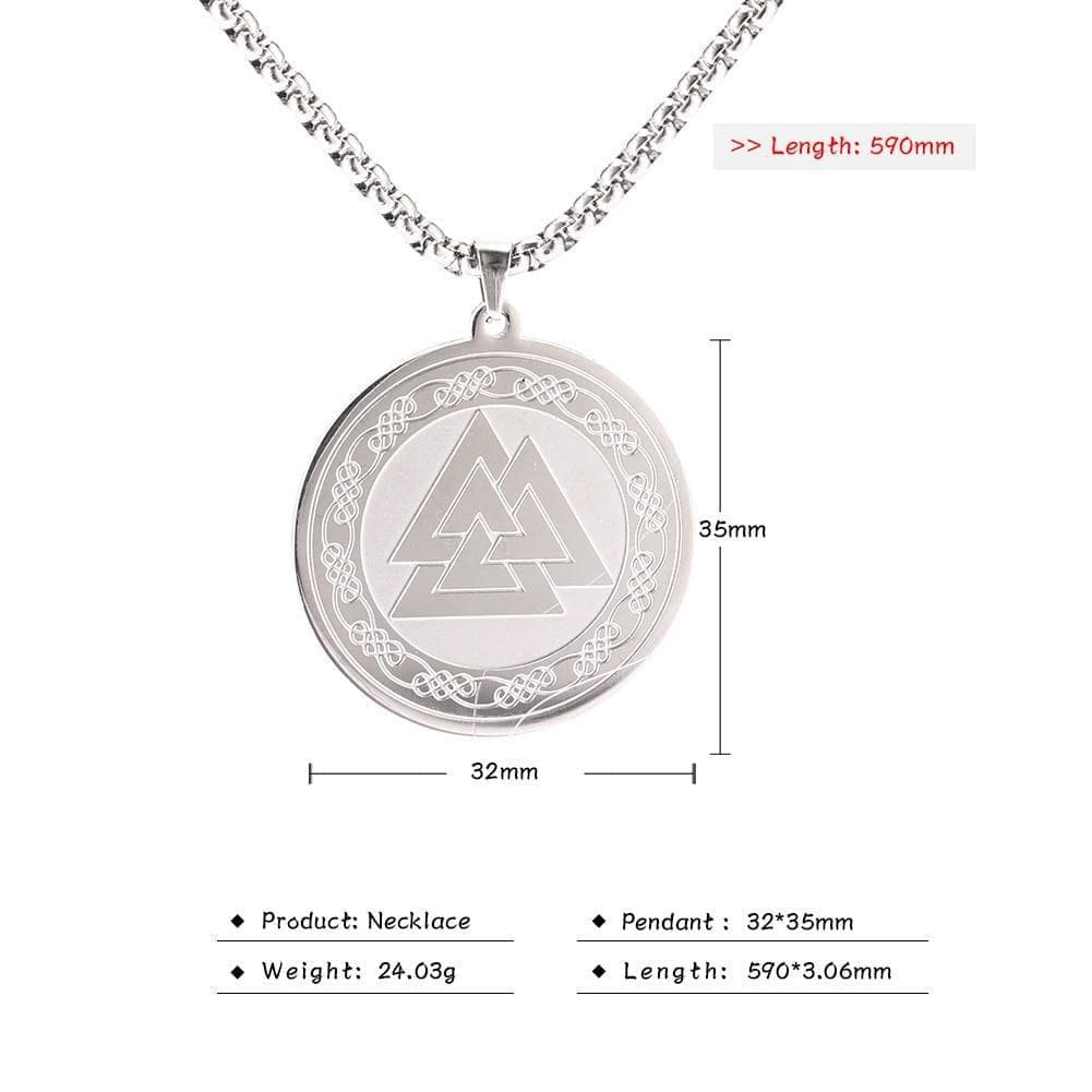 Pendant Necklaces Viking Irish Knot Valknut Necklace Stainless Steel Gold Color Statement Long Chain Pagan Amulet Necklaces Jewelry Gift for Men|Pendant Necklaces| Ancient Treasures Ancientreasures Viking Odin Thor Mjolnir Celtic Ancient Egypt Norse Norse Mythology