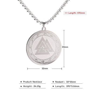 Pendant Necklaces Viking Irish Knot Valknut Necklace Stainless Steel Gold Color Statement Long Chain Pagan Amulet Necklaces Jewelry Gift for Men|Pendant Necklaces| Ancient Treasures Ancientreasures Viking Odin Thor Mjolnir Celtic Ancient Egypt Norse Norse Mythology