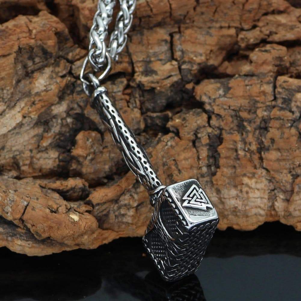 Pendant Necklaces Viking Mjolnir Yggdrasil Stainless Steel Pendant & Necklace Ancient Treasures Ancientreasures Viking Odin Thor Mjolnir Celtic Ancient Egypt Norse Norse Mythology