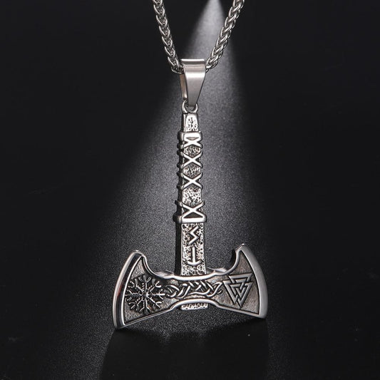 Pendant Necklaces Viking Nordic Weapon Axe Stainless Steel Necklace Ancient Treasures Ancientreasures Viking Odin Thor Mjolnir Celtic Ancient Egypt Norse Norse Mythology