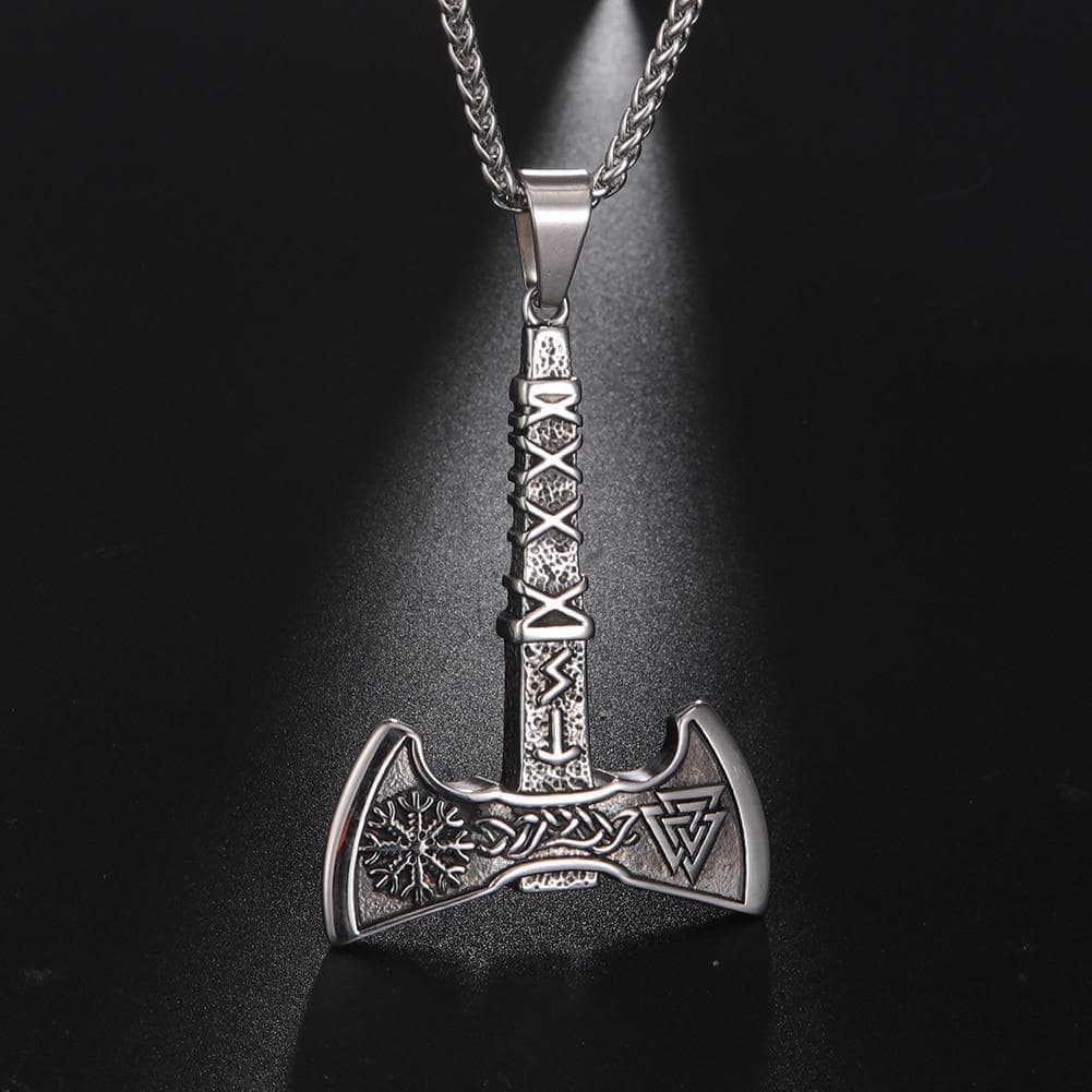 Pendant Necklaces Viking Nordic Weapon Axe Stainless Steel Necklace Ancient Treasures Ancientreasures Viking Odin Thor Mjolnir Celtic Ancient Egypt Norse Norse Mythology