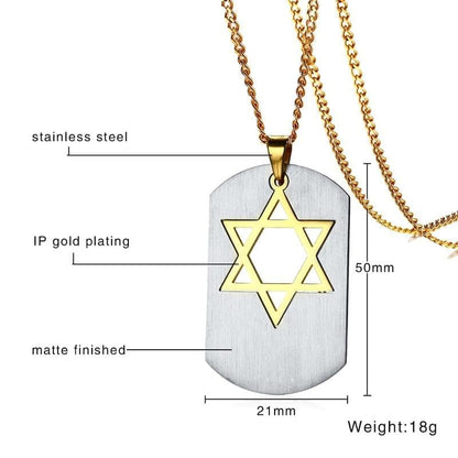 Pendant Necklaces Vnox Detachable Star of David Pendant Necklace Stainless Steel Metal Gold|star of david pendant|star of david24" chain Ancient Treasures Ancientreasures Viking Odin Thor Mjolnir Celtic Ancient Egypt Norse Norse Mythology