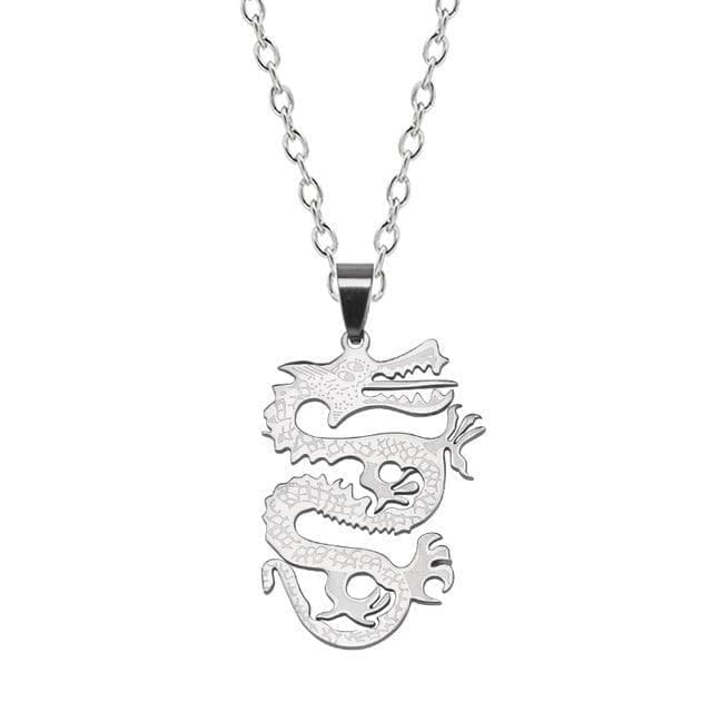 Pendant Necklaces XL0703-chain Simple Personality Men's Necklace Animal Hollow Dragon Pendant Stainless Steel Chain Men And Women Fashion Jewelry Gift|Pendant Necklaces| Ancient Treasures Ancientreasures Viking Odin Thor Mjolnir Celtic Ancient Egypt Norse Norse Mythology