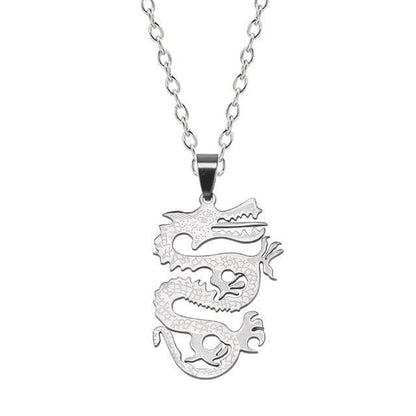 Pendant Necklaces XL0703-chain Simple Personality Men's Necklace Animal Hollow Dragon Pendant Stainless Steel Chain Men And Women Fashion Jewelry Gift|Pendant Necklaces| Ancient Treasures Ancientreasures Viking Odin Thor Mjolnir Celtic Ancient Egypt Norse Norse Mythology