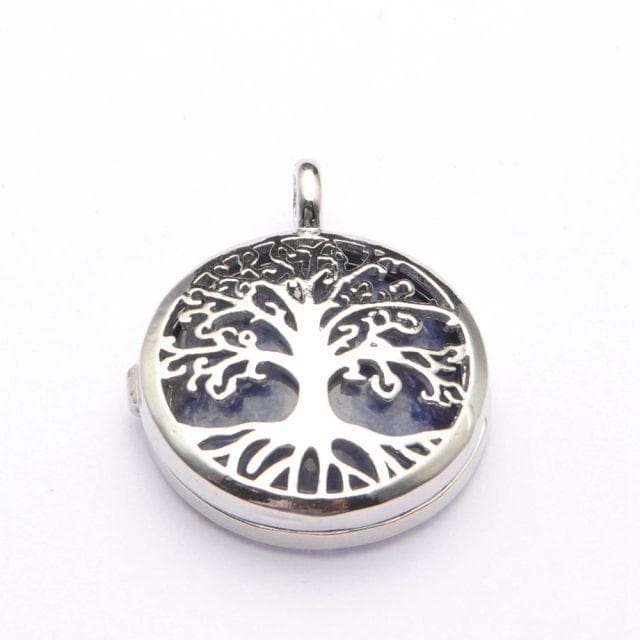 Pendants 15.Blue-vein stone Tree Of Life Two Sided Pattern Alloy Pendant Necklace Jewelry Natural Stone Crystal Fashion Charm Reiki Heal Hanging Accessory|Pendants| Ancient Treasures Ancientreasures Viking Odin Thor Mjolnir Celtic Ancient Egypt Norse Norse Mythology