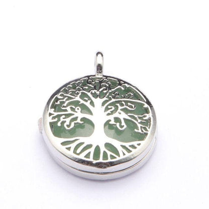 Pendants 3.Green Aventurine Tree Of Life Two Sided Pattern Alloy Pendant Necklace Jewelry Natural Stone Crystal Fashion Charm Reiki Heal Hanging Accessory|Pendants| Ancient Treasures Ancientreasures Viking Odin Thor Mjolnir Celtic Ancient Egypt Norse Norse Mythology