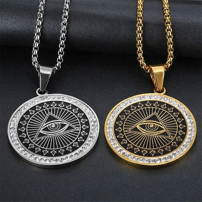 Pendants Ancient Egypt Eye of Providence Stainless Steel Necklace Ancient Treasures Ancientreasures Viking Odin Thor Mjolnir Celtic Ancient Egypt Norse Norse Mythology