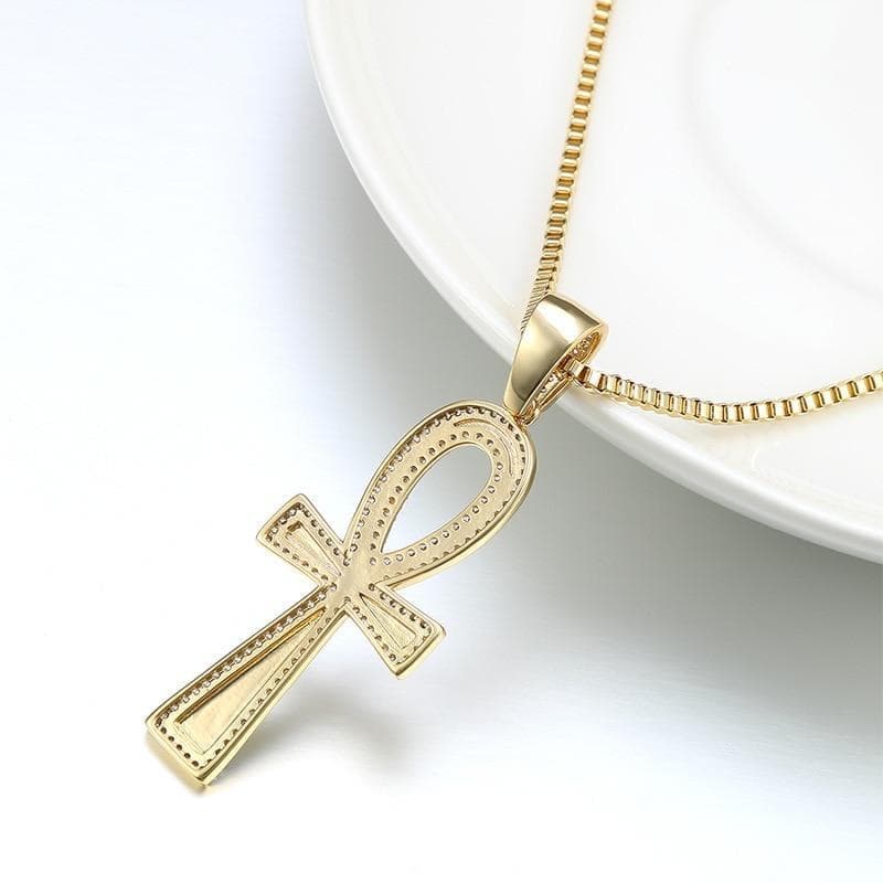 Pendants Ankh Cross Men's Necklaces&Pendants Rhodium Plated AAA Clear CZ Egyptian Hieroglyphic Fashion Jewelry Crux Ansata Chain|f pendant|ankh crosscross pendant necklace men Ancient Treasures Ancientreasures Viking Odin Thor Mjolnir Celtic Ancient Egypt Norse Norse Mythology