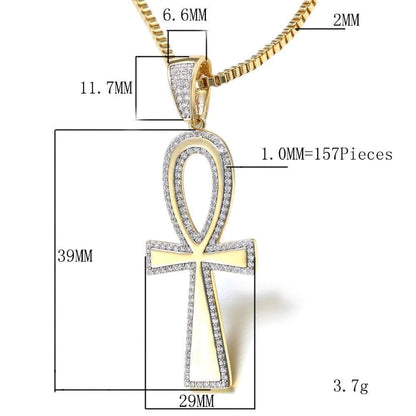 Pendants Ankh Cross Men's Necklaces&Pendants Rhodium Plated AAA Clear CZ Egyptian Hieroglyphic Fashion Jewelry Crux Ansata Chain|f pendant|ankh crosscross pendant necklace men Ancient Treasures Ancientreasures Viking Odin Thor Mjolnir Celtic Ancient Egypt Norse Norse Mythology