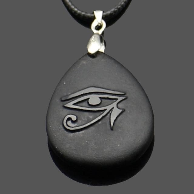 Pendants Dull Polish Obsidian Natural Stone Drop Shaped Pendant Necklace Engraved Egyptian Sun God Eye Of Horus Reiki Pendant Fashion Charm Crystal Jewellry|Pendants| Ancient Treasures Ancientreasures Viking Odin Thor Mjolnir Celtic Ancient Egypt Norse Norse Mythology