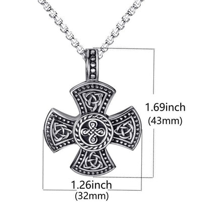 Pendants Elfasio Celtic Knot Trinity Knot Triquetra Cross Magic Pendant Necklace Men's Stainless Steel Box Chain 18 30inch|Pendants| Ancient Treasures Ancientreasures Viking Odin Thor Mjolnir Celtic Ancient Egypt Norse Norse Mythology