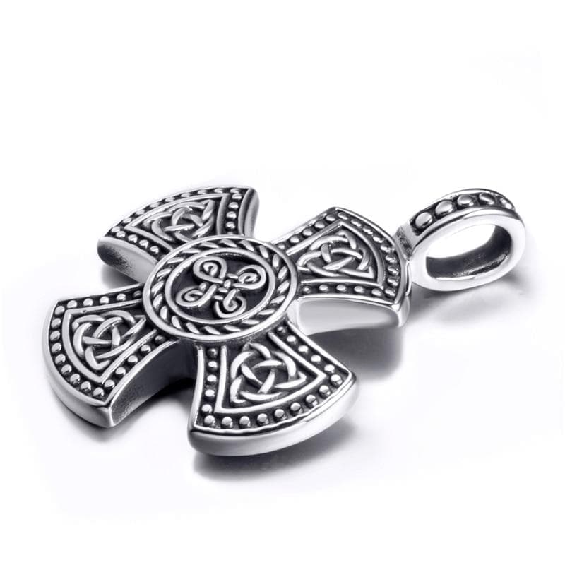 Pendants Elfasio Celtic Knot Trinity Knot Triquetra Cross Magic Pendant Necklace Men's Stainless Steel Box Chain 18 30inch|Pendants| Ancient Treasures Ancientreasures Viking Odin Thor Mjolnir Celtic Ancient Egypt Norse Norse Mythology