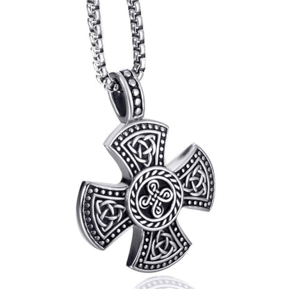 Pendants Elfasio Celtic Knot Trinity Knot Triquetra Cross Magic Pendant Necklace Men's Stainless Steel Box Chain 18 30inch|Pendants| Ancient Treasures Ancientreasures Viking Odin Thor Mjolnir Celtic Ancient Egypt Norse Norse Mythology