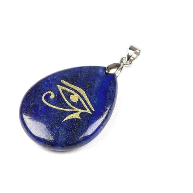 Pendants Lapis Lazuli Natural Stone Drop Shaped Pendant Necklace Engraved Egyptian Sun God Eye Of Horus Reiki Pendant Fashion Charm Crystal Jewellry|Pendants| Ancient Treasures Ancientreasures Viking Odin Thor Mjolnir Celtic Ancient Egypt Norse Norse Mythology