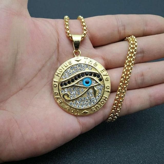 Pendants & Necklaces 50 cm (19 in) / Gold Plating Inscribed Ancient Egypt The Eye Of Horus Ancient Treasures Ancientreasures Viking Odin Thor Mjolnir Celtic Ancient Egypt Norse Norse Mythology