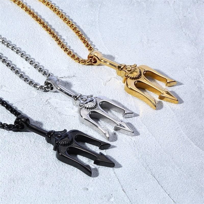 Pendants & Necklaces Ancient Romans Neptune Trident Stainless Steel Necklace Ancient Treasures Ancientreasures Viking Odin Thor Mjolnir Celtic Ancient Egypt Norse Norse Mythology