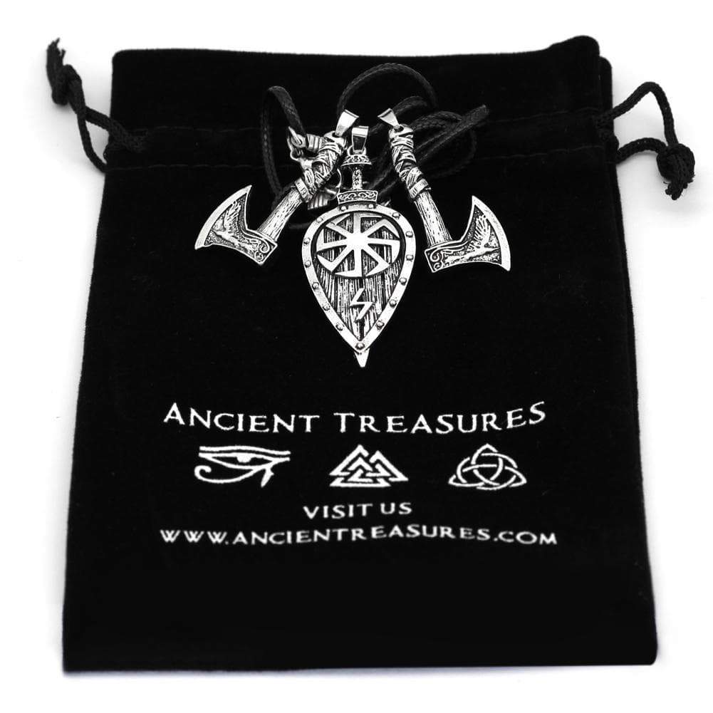 Pendants & Necklaces Axes and Shield Viking Necklace Ancient Treasures Ancientreasures Viking Odin Thor Mjolnir Celtic Ancient Egypt Norse Norse Mythology