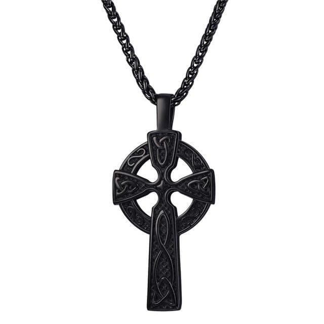 Pendants & Necklaces Black Golden Stainless Steel Triquetra Irish Cross Pendant Necklace Ancient Treasures Ancientreasures Viking Odin Thor Mjolnir Celtic Ancient Egypt Norse Norse Mythology