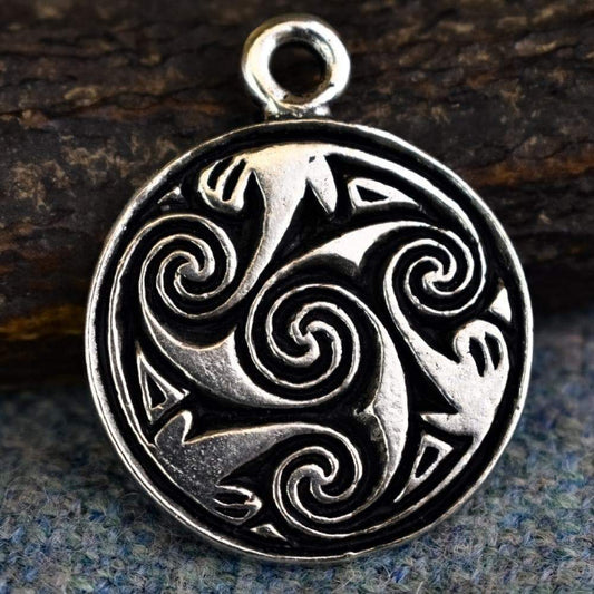 Celtic Brought of Birsay Disc Triskele Pewter Pendant