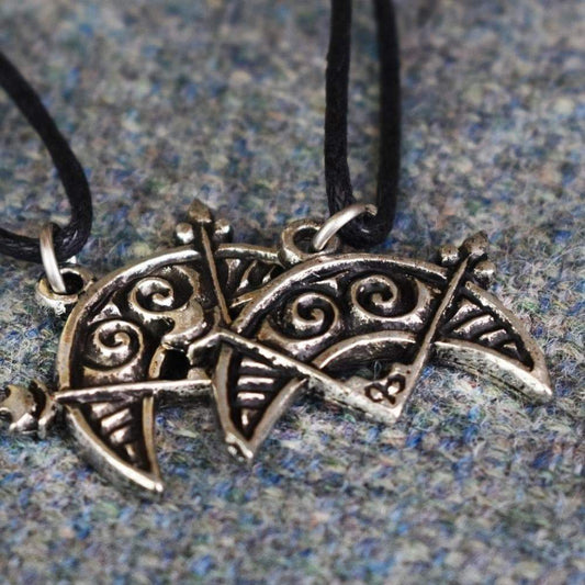 Celtic Cresent & V-Rod Pewter Pendant