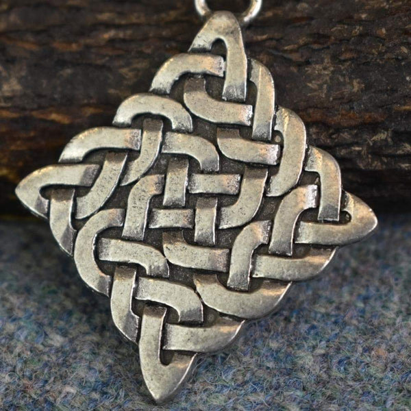 Celtic Diamond Knot Durrow Pewter Pendant - Ancient Treasures