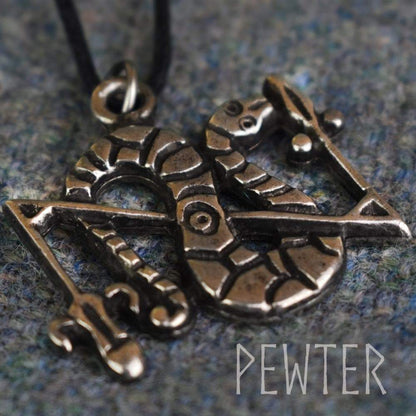 Celtic Serpent & Z-Rod Pewter Pendant