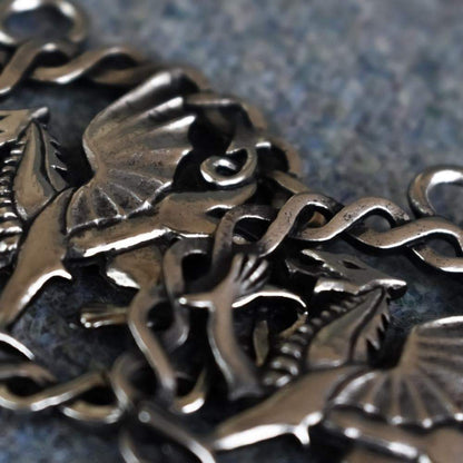 Celtic Welsh Dragon Knotwork Pewter Pendant -- Made in Scotland