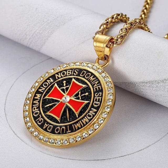 Pendants & Necklaces Gold with Zircon / 20 Inches / 50 CM Stainless Steel Knights Templar Necklace Ancient Treasures Ancientreasures Viking Odin Thor Mjolnir Celtic Ancient Egypt Norse Norse Mythology