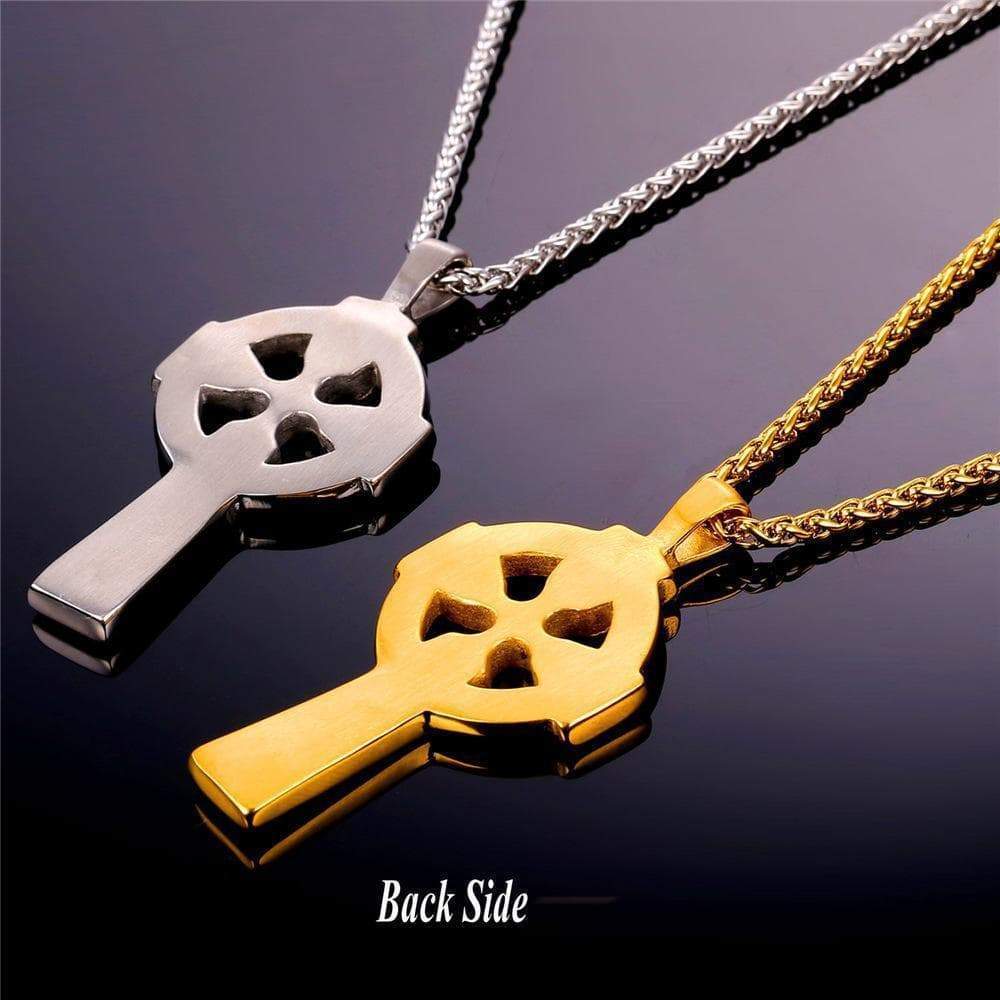 Pendants & Necklaces Golden Stainless Steel Triquetra Irish Cross Pendant Necklace Ancient Treasures Ancientreasures Viking Odin Thor Mjolnir Celtic Ancient Egypt Norse Norse Mythology