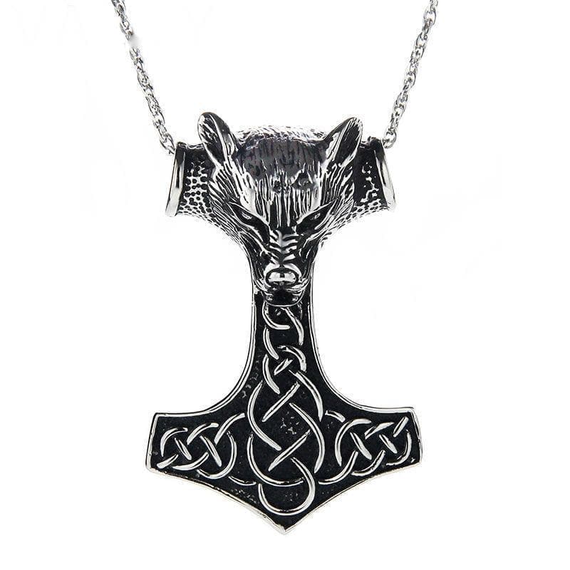 Pendants & Necklaces Nordic Wolf Fenrir Viking Necklace - Stainless Steel Chain Ancient Treasures Ancientreasures Viking Odin Thor Mjolnir Celtic Ancient Egypt Norse Norse Mythology