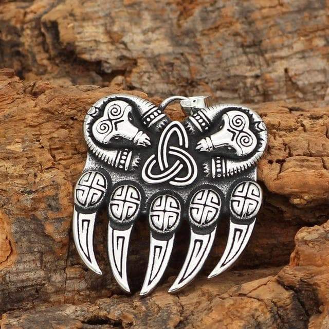 Pendants & Necklaces Pendant Viking Bear Paw Stainless Steel Pendant Necklace Ancient Treasures Ancientreasures Viking Odin Thor Mjolnir Celtic Ancient Egypt Norse Norse Mythology