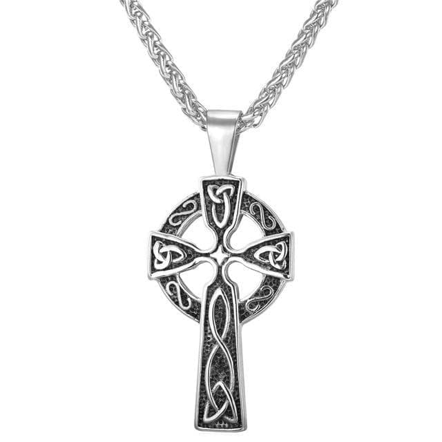 Pendants & Necklaces Silver Golden Stainless Steel Triquetra Irish Cross Pendant Necklace Ancient Treasures Ancientreasures Viking Odin Thor Mjolnir Celtic Ancient Egypt Norse Norse Mythology