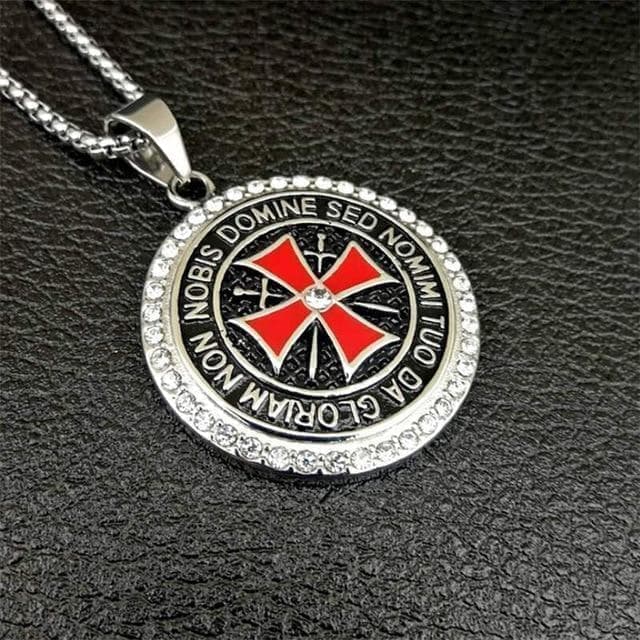 Pendants & Necklaces Silver with Zircon / 20 Inches / 50 CM Stainless Steel Knights Templar Necklace Ancient Treasures Ancientreasures Viking Odin Thor Mjolnir Celtic Ancient Egypt Norse Norse Mythology