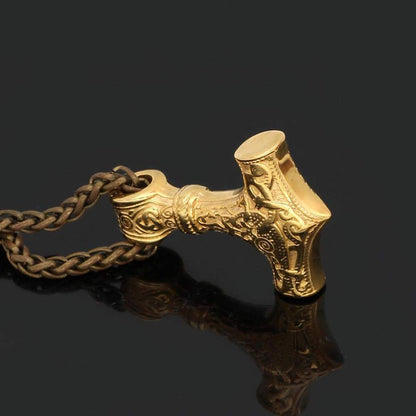 Pendants & Necklaces Stainless Steel Golden Mjolnir Necklace Ancient Treasures Ancientreasures Viking Odin Thor Mjolnir Celtic Ancient Egypt Norse Norse Mythology