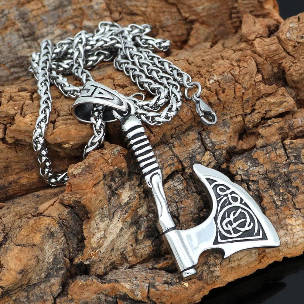 Pendants & Necklaces Stainless Steel Huskarlar Viking Axe Necklace Ancient Treasures Ancientreasures Viking Odin Thor Mjolnir Celtic Ancient Egypt Norse Norse Mythology