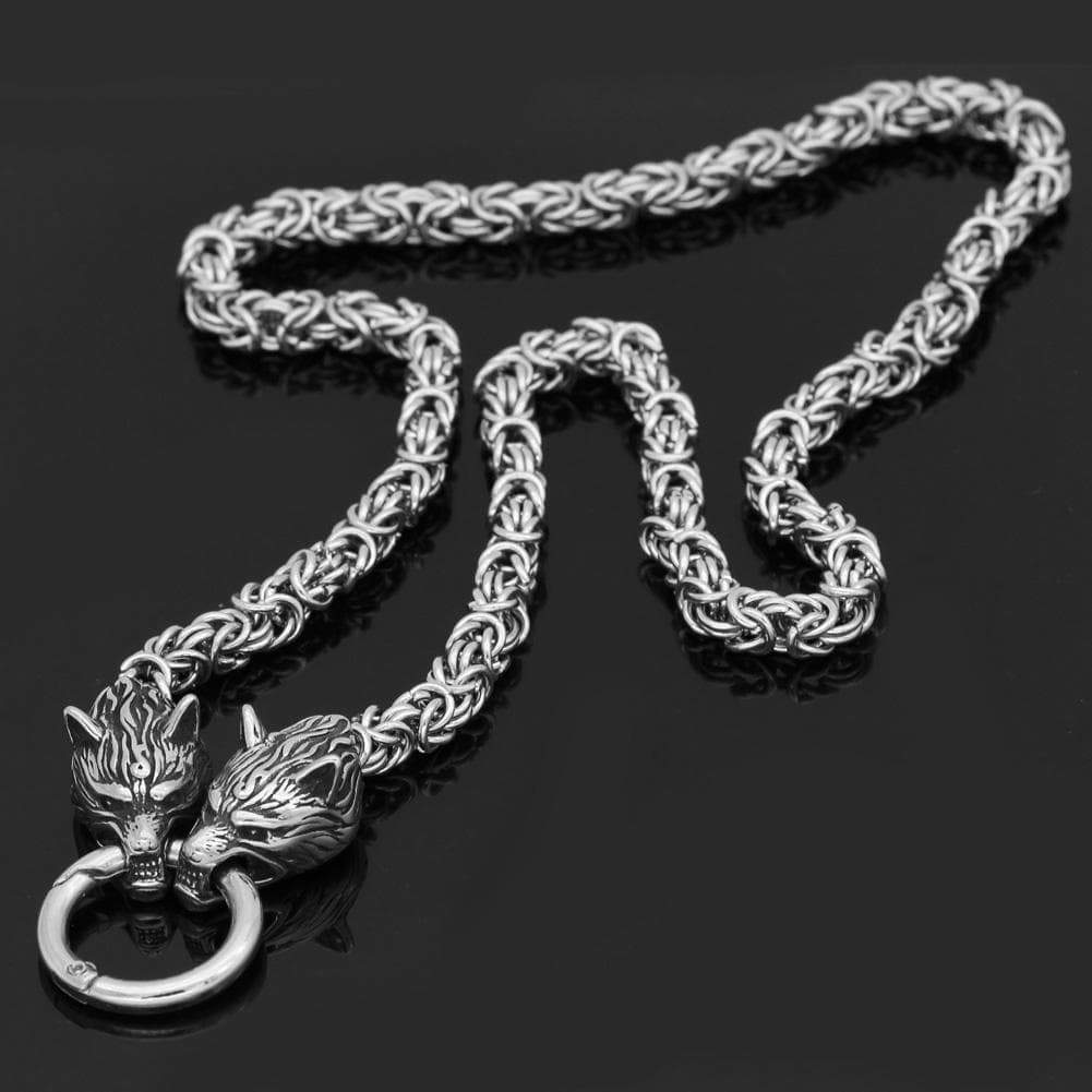 Pendants & Necklaces Stainless Steel Wolf Head Handmade Chain Ancient Treasures Ancientreasures Viking Odin Thor Mjolnir Celtic Ancient Egypt Norse Norse Mythology