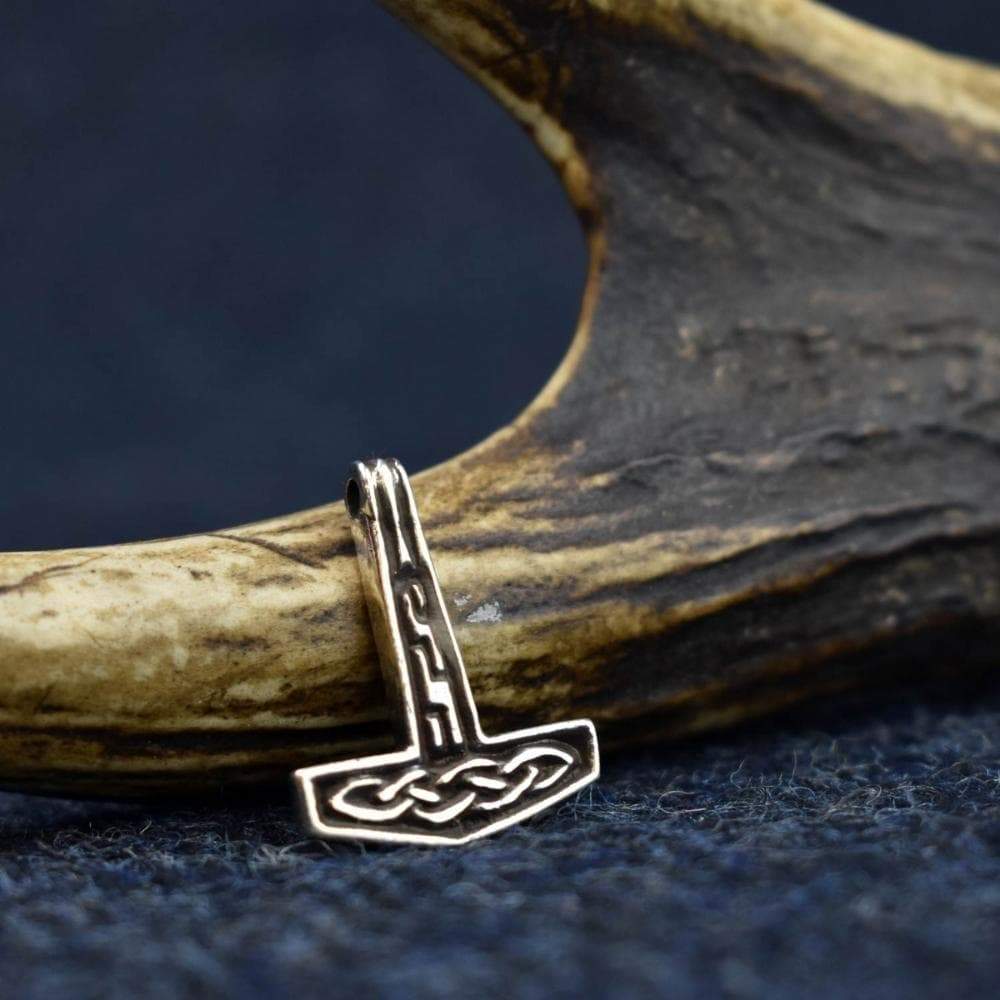 Viking Thor's Hammer with Celtic Knotwork Pendant