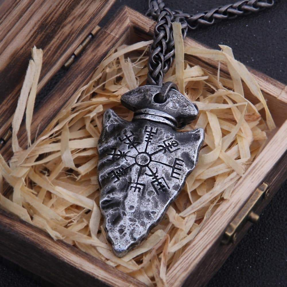 Pendants & Necklaces Viking Gungnir with Helm of Awe Stainless Steel Pendant & necklace Ancient Treasures Ancientreasures Viking Odin Thor Mjolnir Celtic Ancient Egypt Norse Norse Mythology