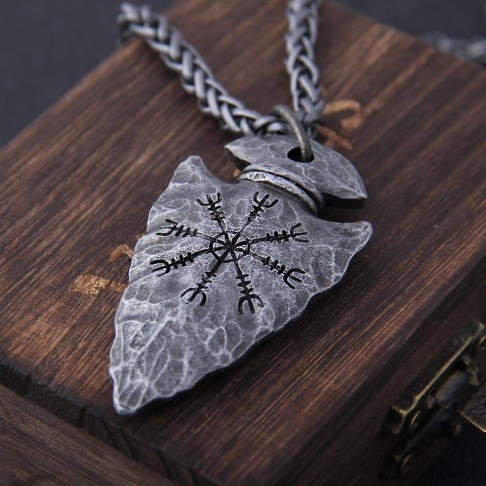 Pendants & Necklaces Viking Gungnir with Helm of Awe Stainless Steel Pendant & necklace Ancient Treasures Ancientreasures Viking Odin Thor Mjolnir Celtic Ancient Egypt Norse Norse Mythology