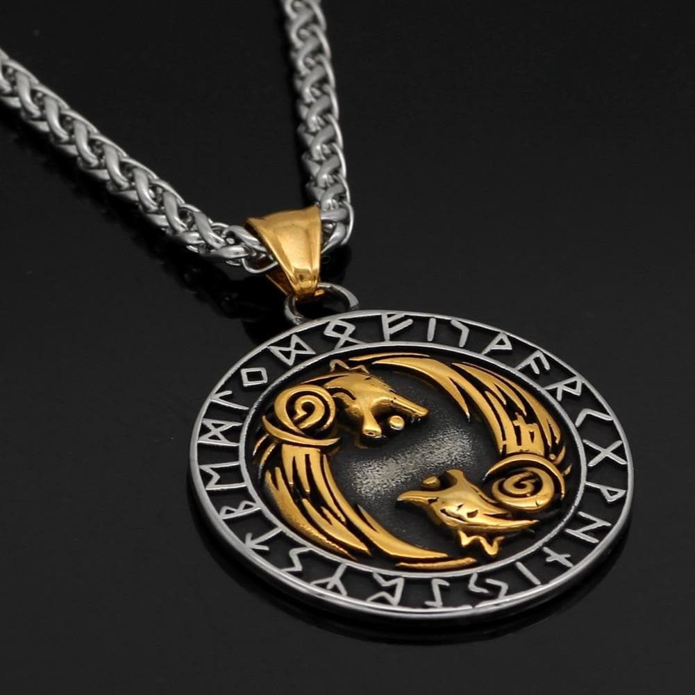 Pendants & Necklaces Vikings Geri and Freki Pendant & Necklace Ancient Treasures Ancientreasures Viking Odin Thor Mjolnir Celtic Ancient Egypt Norse Norse Mythology