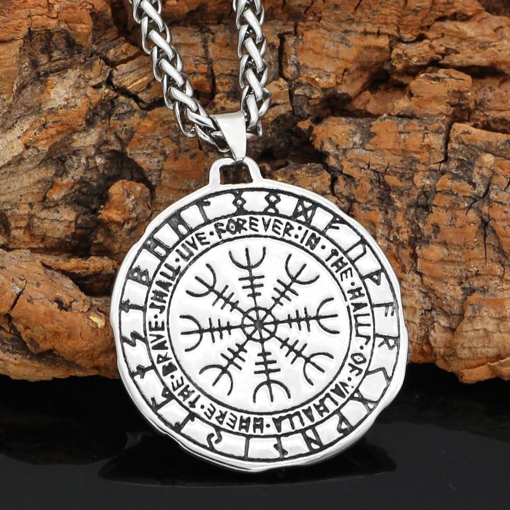 Vikings Helm of Awe Stainless Steel Pendant & Necklace