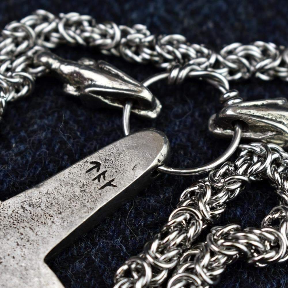 Vikings Jorvik Thor's Hammer Pendant on Dragon Chain