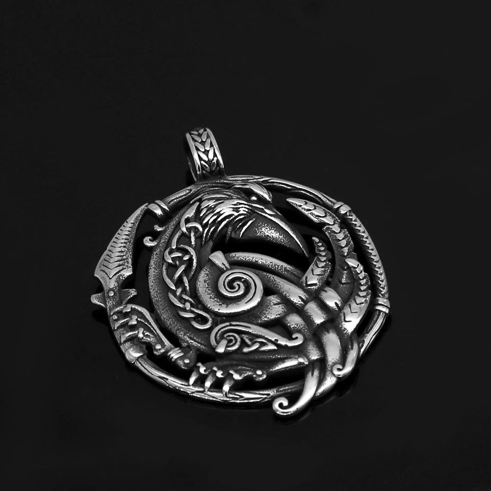 Pendants & Necklaces Vikings Odin's Raven Stainless Steel Necklace Ancient Treasures Ancientreasures Viking Odin Thor Mjolnir Celtic Ancient Egypt Norse Norse Mythology